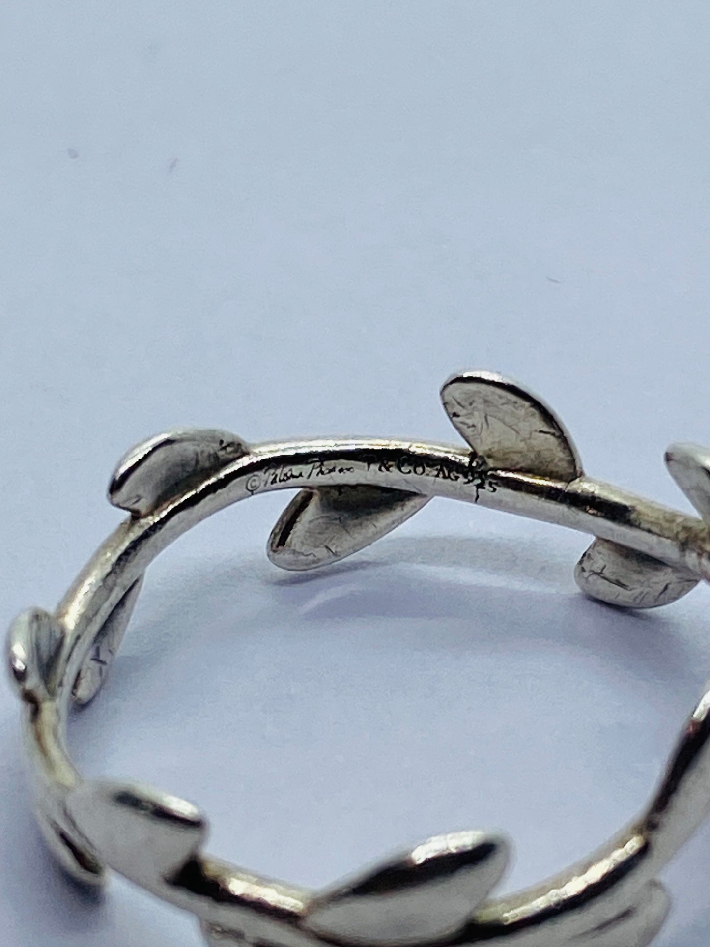 Beautiful TIFFANY & CO. PALOMA PICASSO Sterling Olive Leaf Ring, Size 7.25 READ