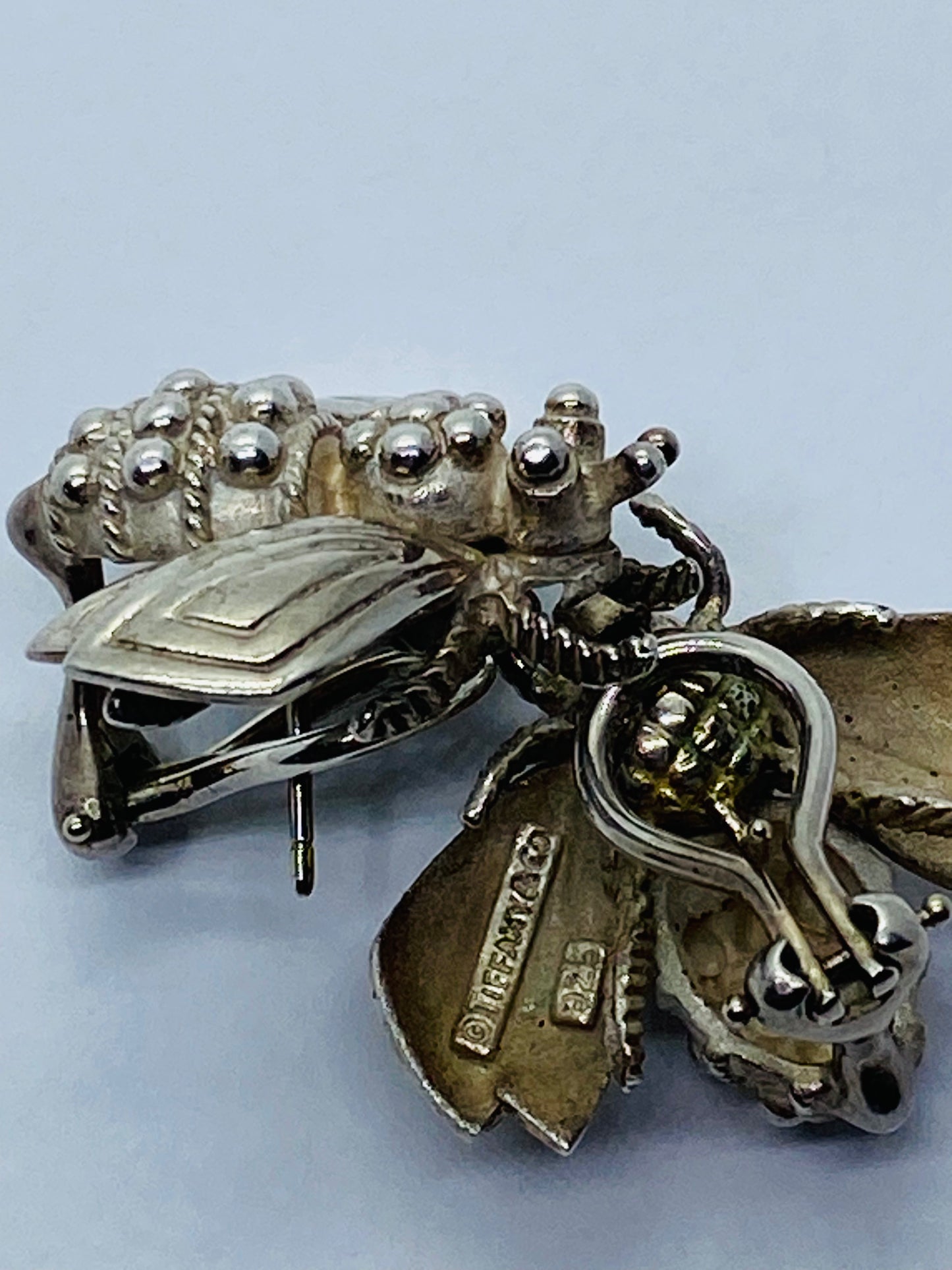 Tiffany & Co RARE Bumble Bee Clip On Earrings 23x26MM Sterling Silver 925