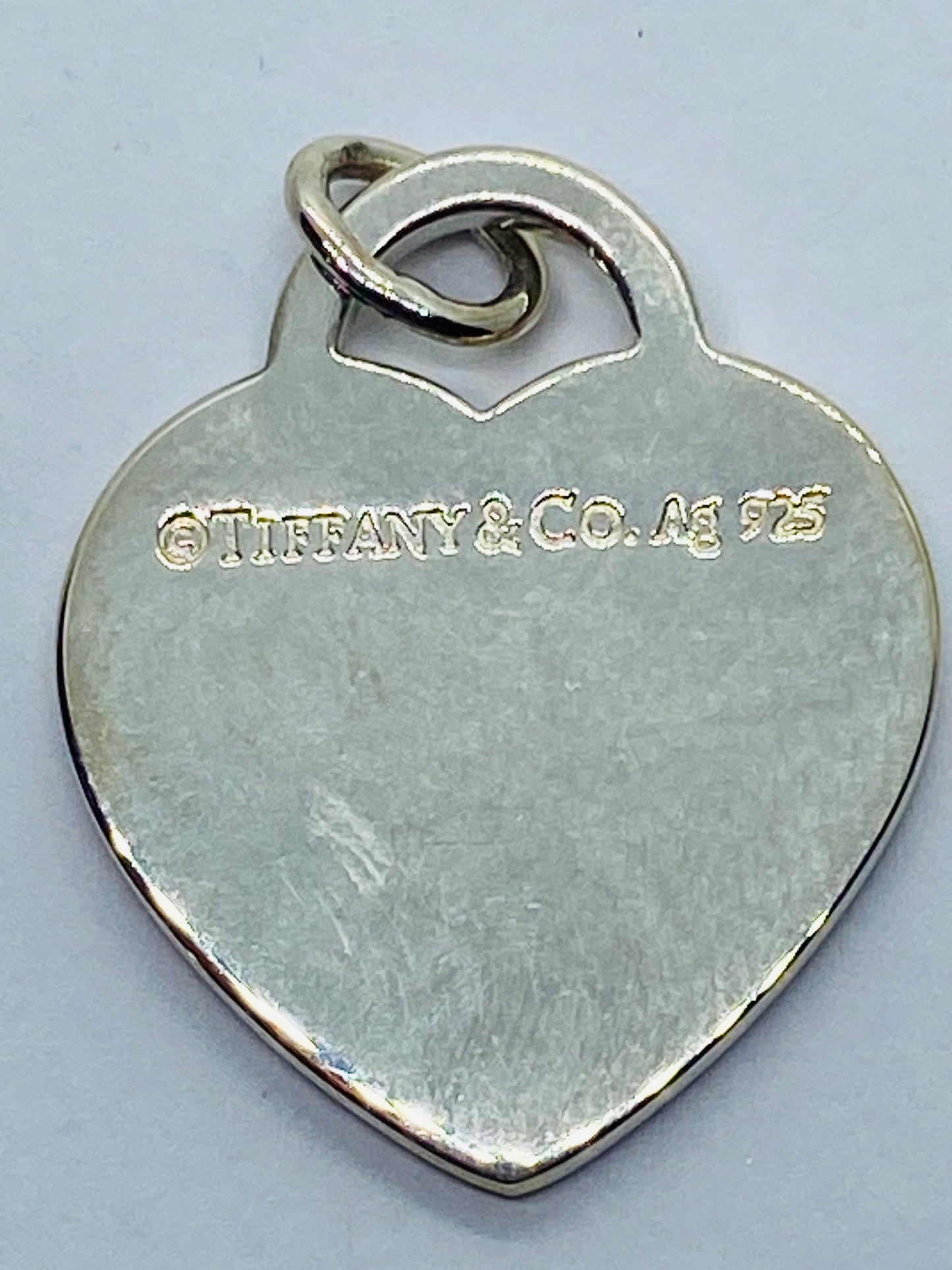Tiffany Co Sterling Silver Red Enamel Please Return To Heart Pendant Charm 26MM
