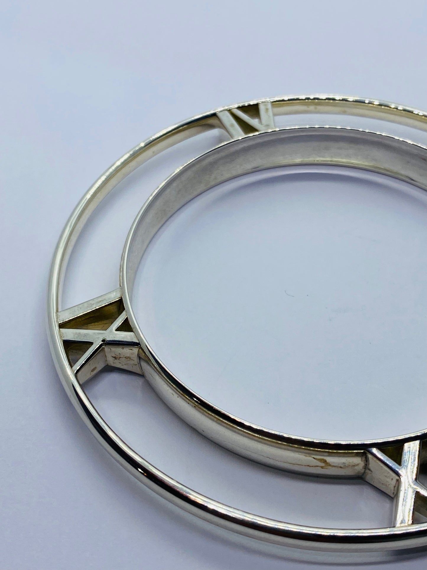 Tiffany & Co Sterling Silver 925 ATLAS Horizontal Bangle s.M Tapered Bracelet