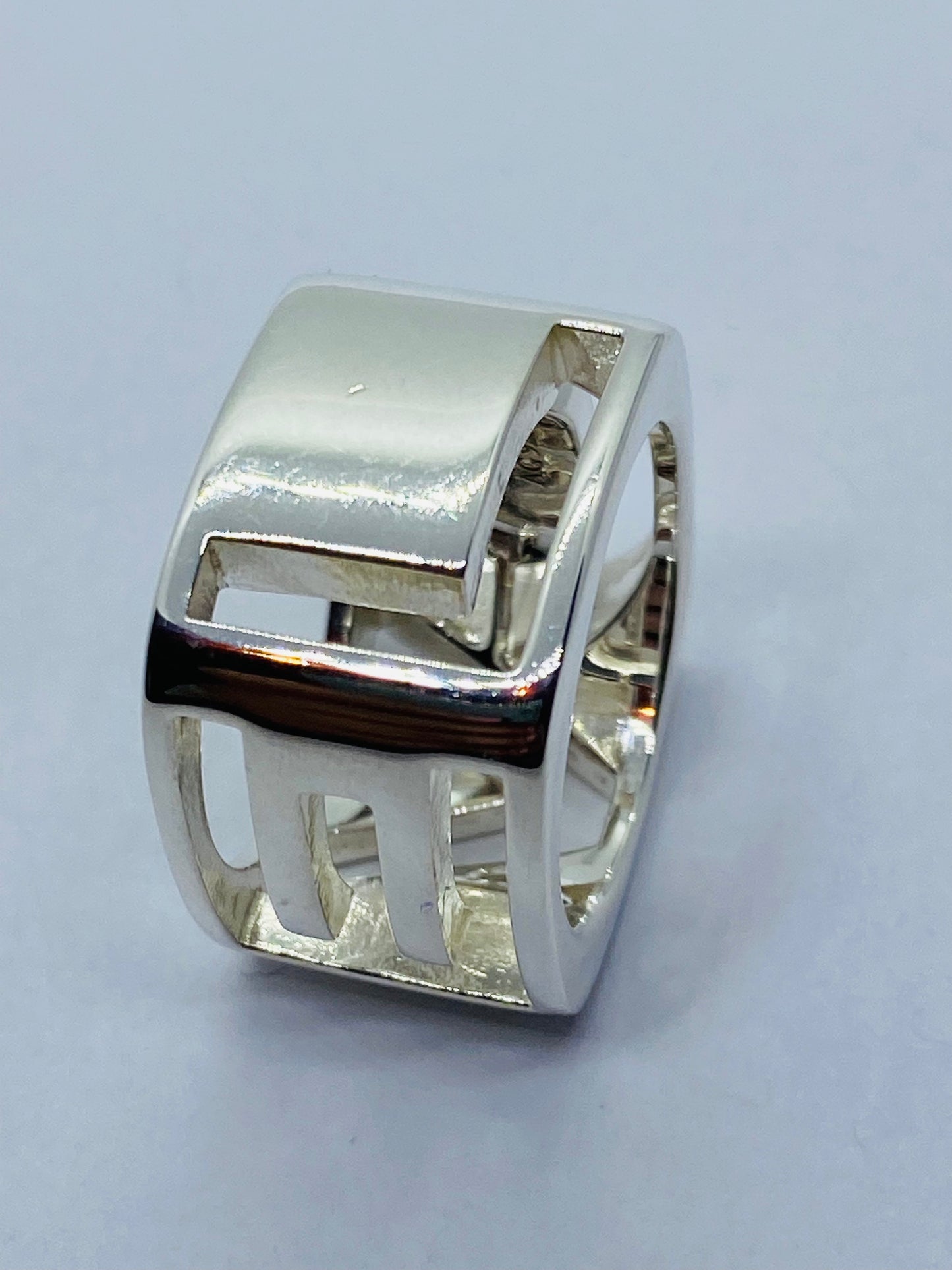 TIFFANY & CO DONALD CLAFLIN ERA STENCIL LOVE RING 925 STERLING SILVER 5.75 POUCH