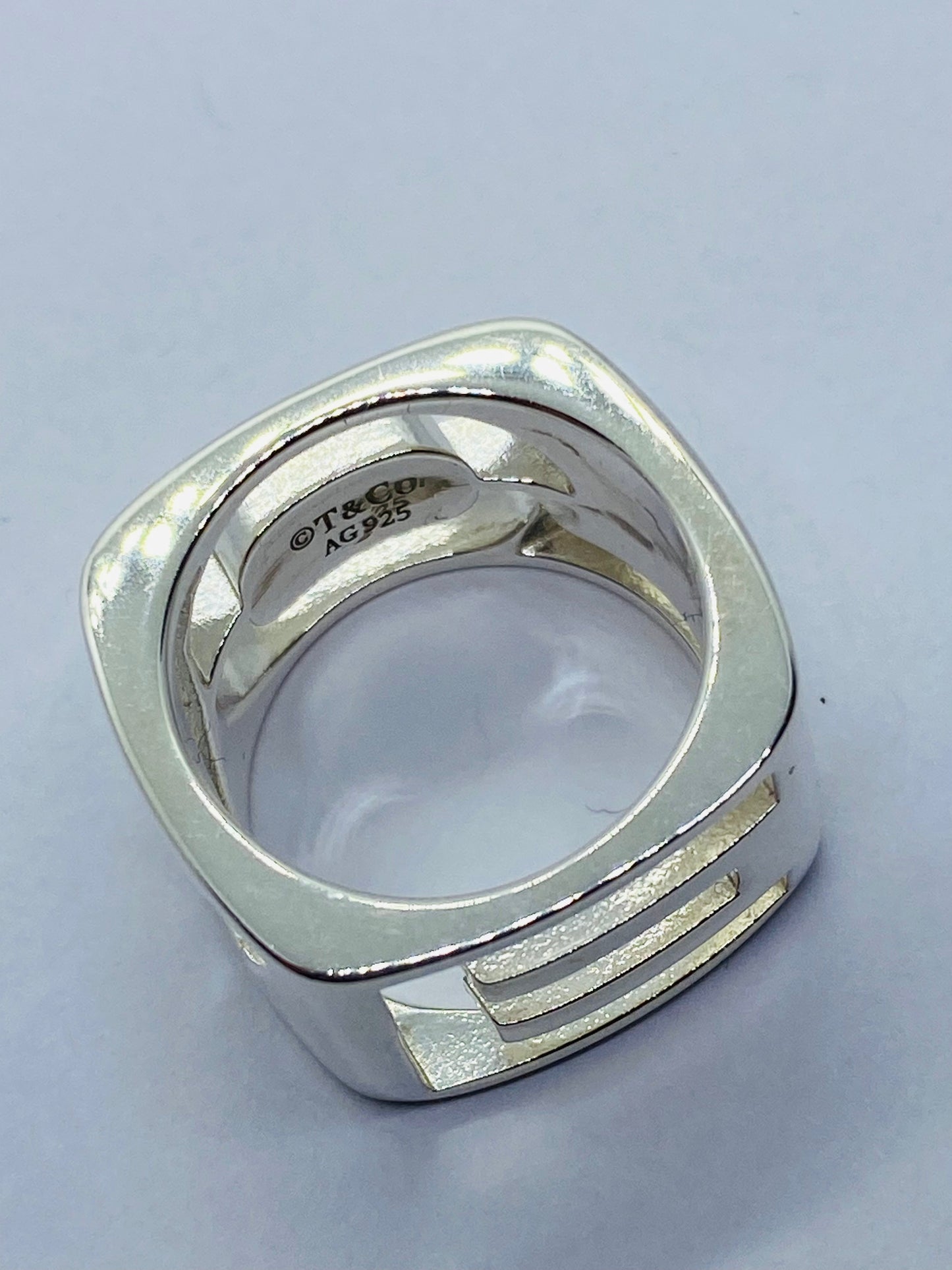 TIFFANY & CO DONALD CLAFLIN ERA STENCIL LOVE RING 925 STERLING SILVER 5.75 POUCH