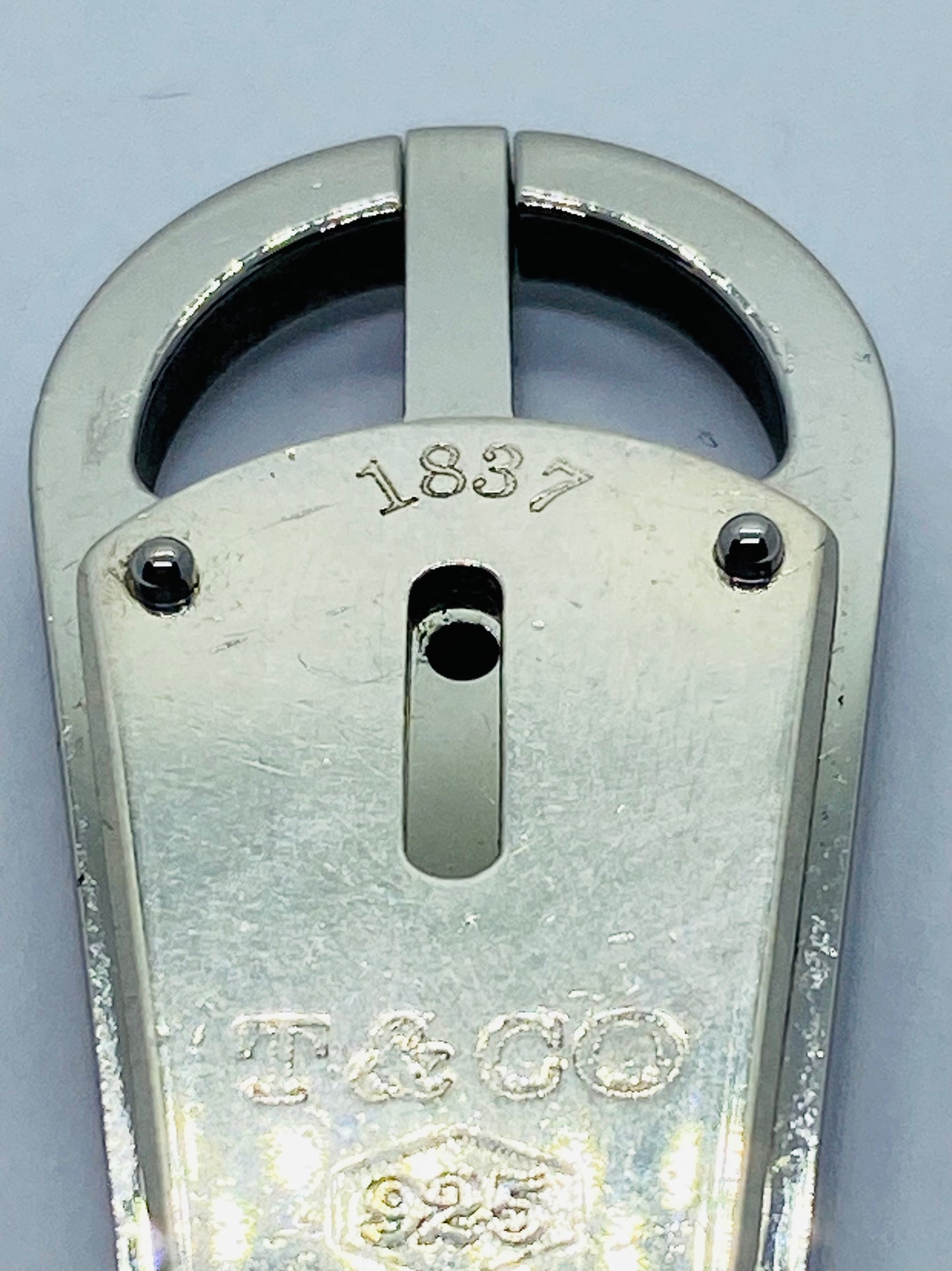 Tiffany & Co. Sterling Silver with Stainless Steel 1837 Valet Keychain Key Ring