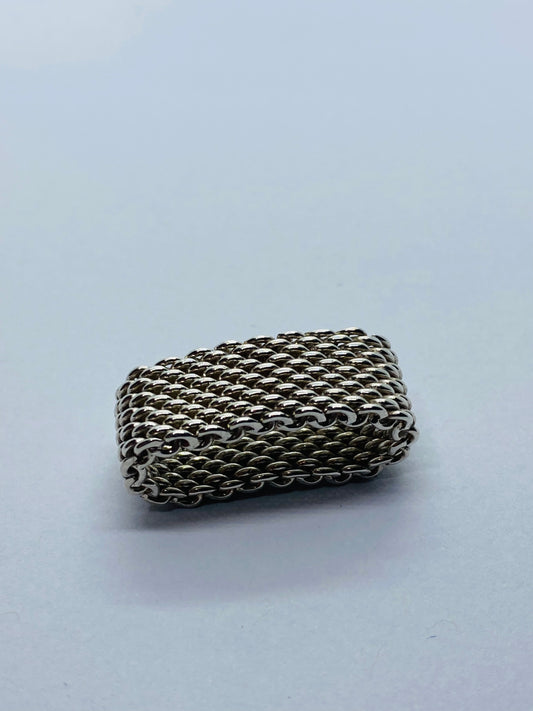 Tiffany & Co Somerset Mesh Sterling Silver 925 Band Ring Size 6.25