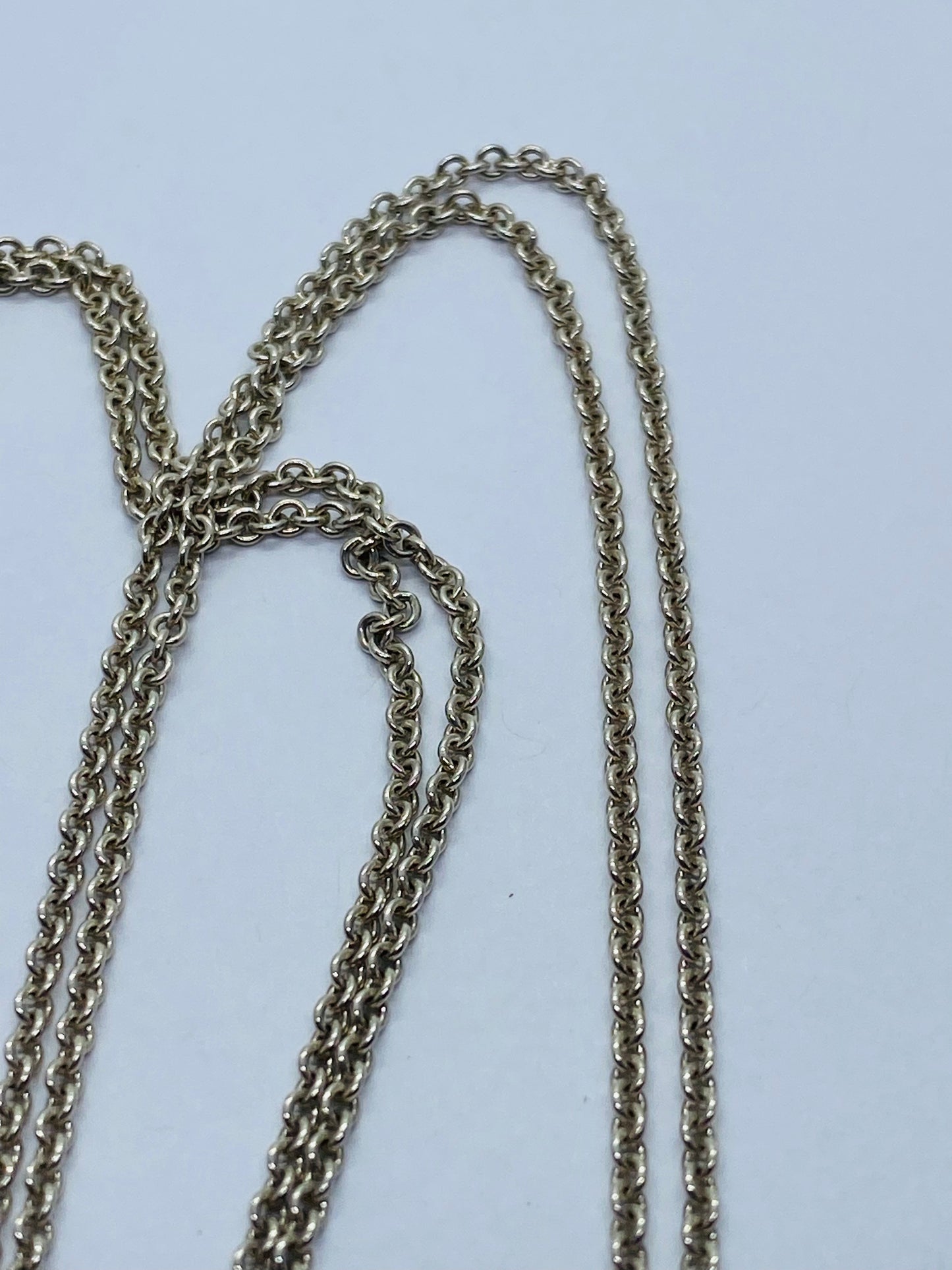 Tiffany & Co. Sterling Silver Double Chain Infinity Pendant Necklace 16”