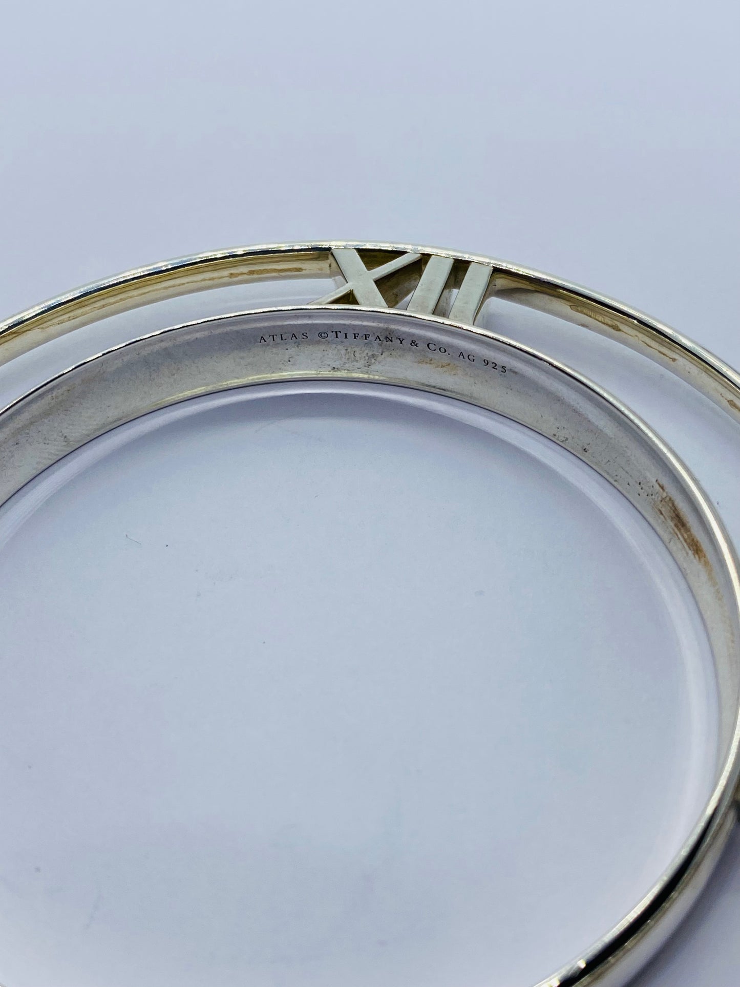 Tiffany & Co Sterling Silver 925 ATLAS Horizontal Bangle s.M Tapered Bracelet