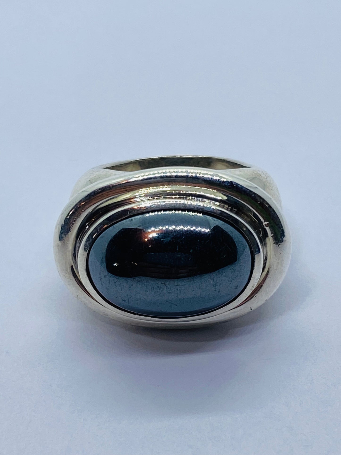 Tiffany & Co. Paloma Picasso925 Sterling Silver Cabochon Hematite Ring 7
