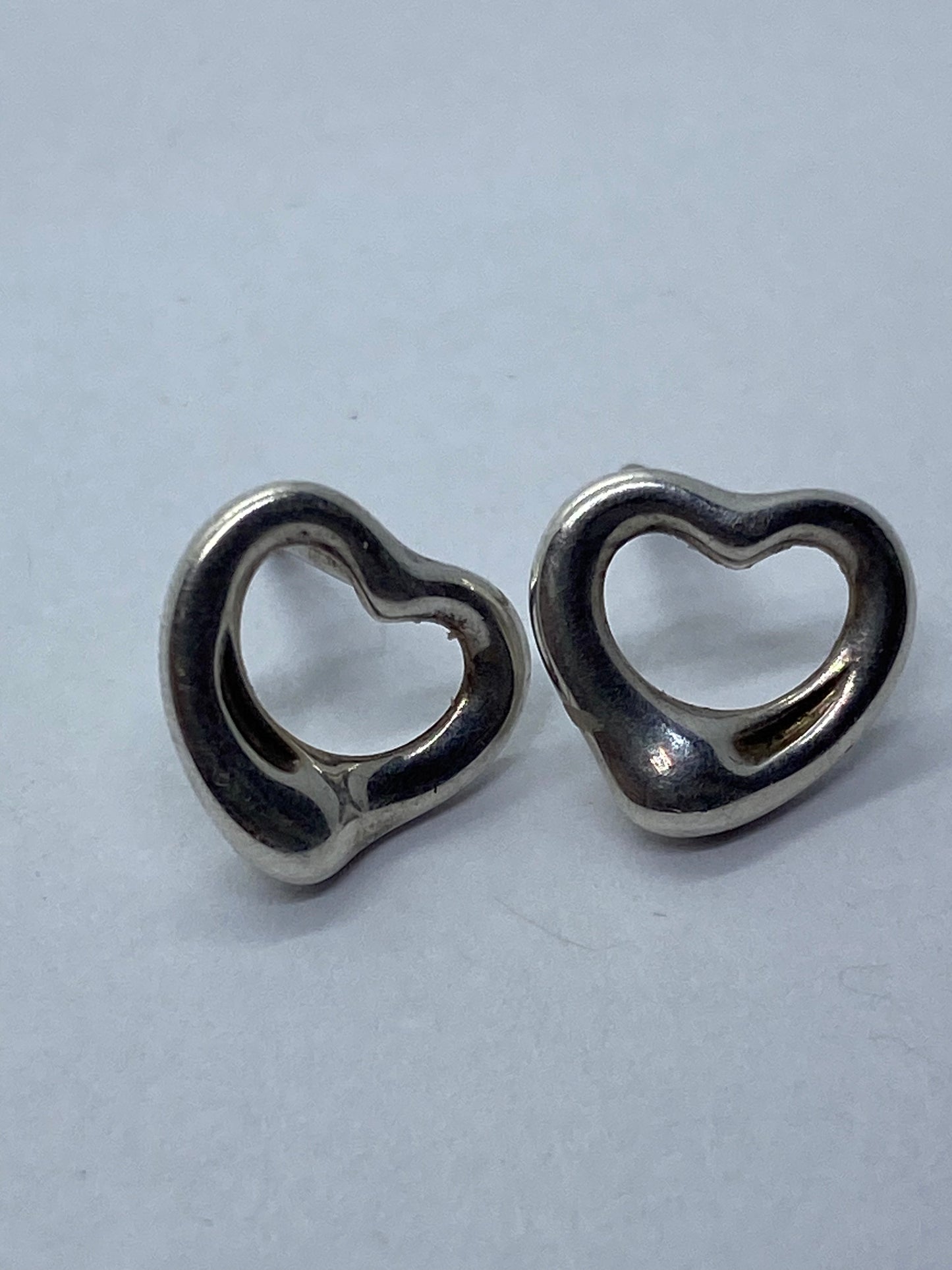 Tiffany & Co. Open Heart Elsa Peretti Earrings Tiffany, No Backs. Authentic