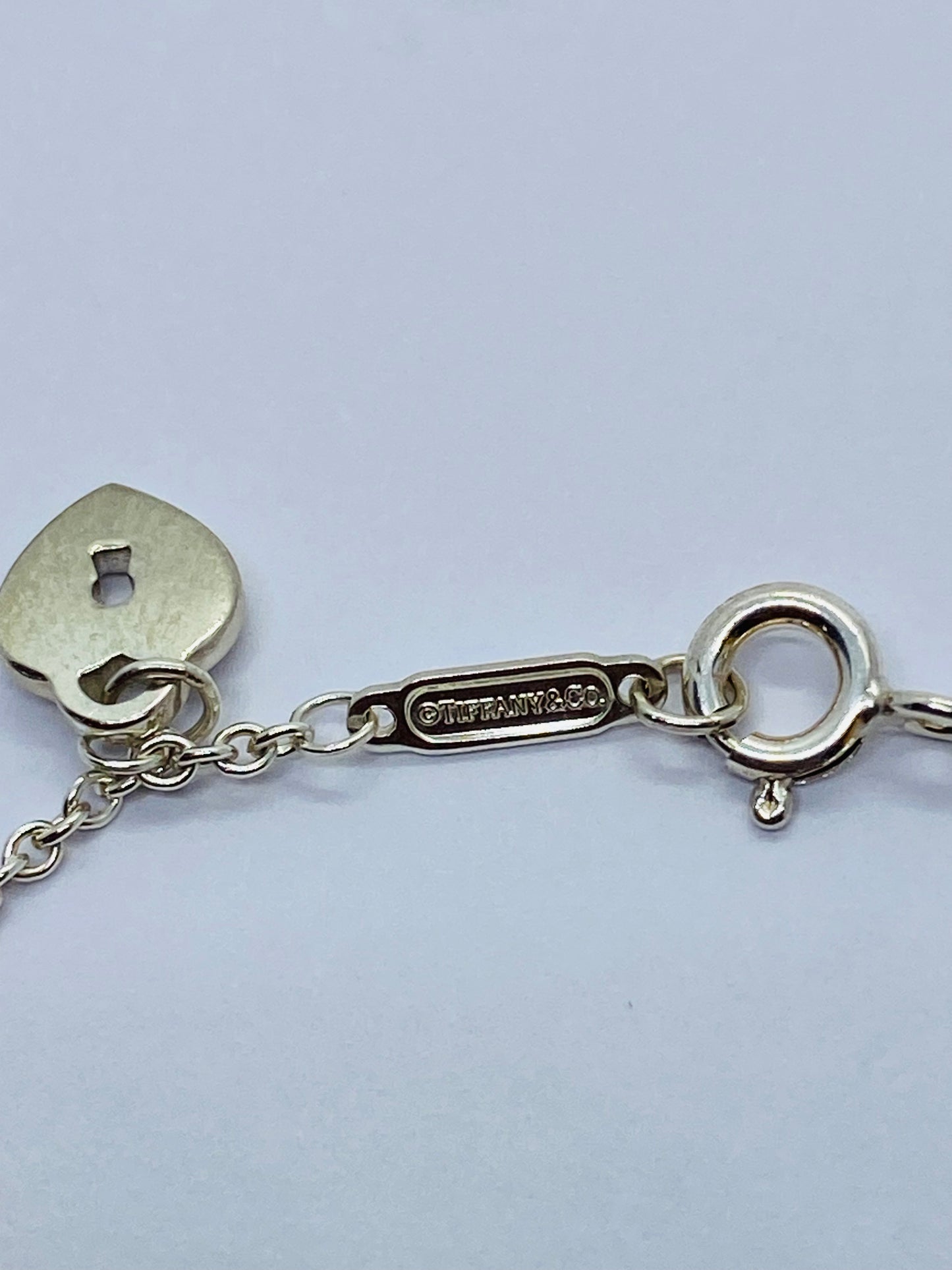 Tiffany & Co Sterling Silver  Blue Enamel Mini Charm Bracelet