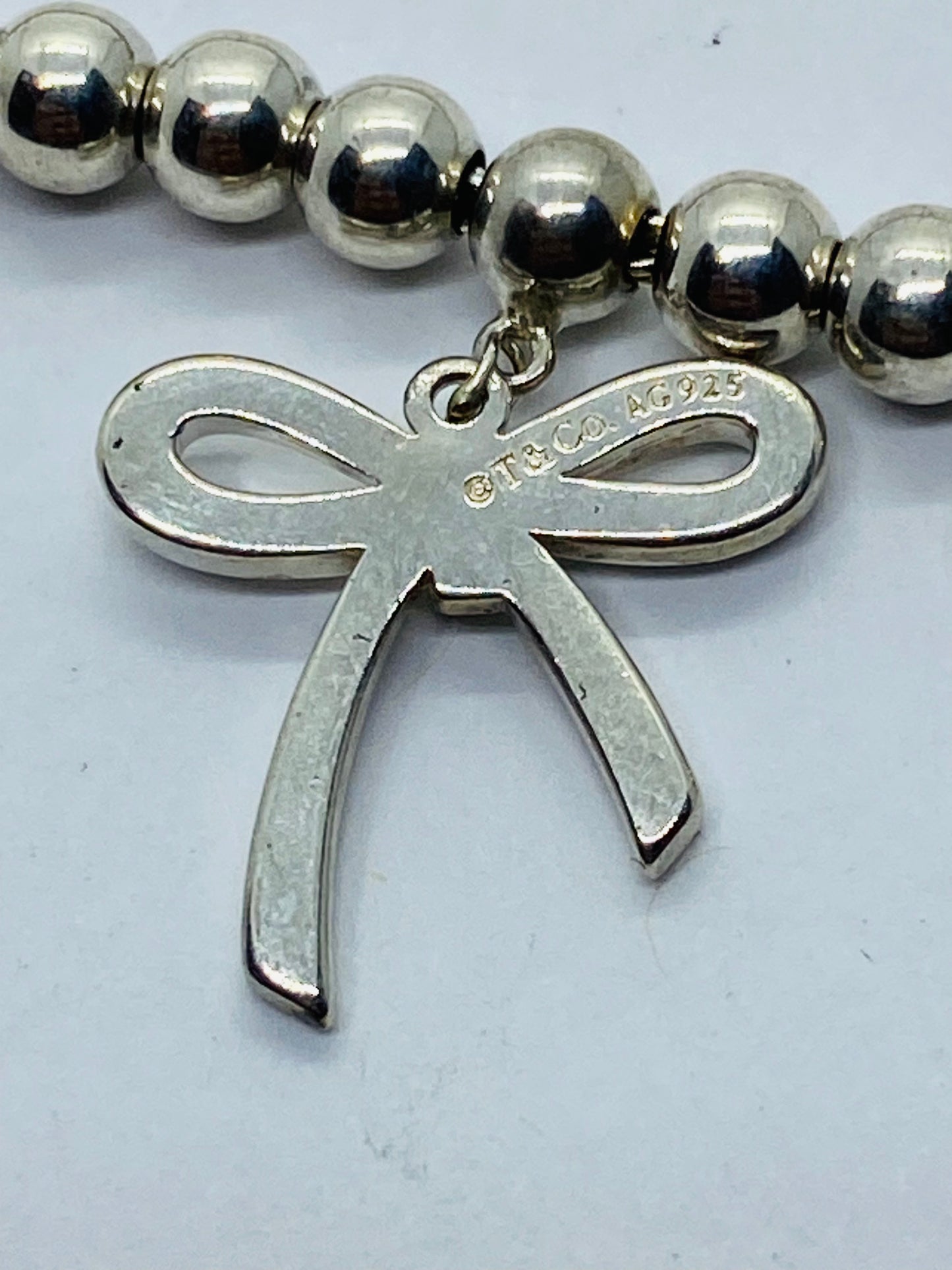 Tiffany & Co. Mini  Bow Bead Bracelet Medium Sterling Silver 925 7”