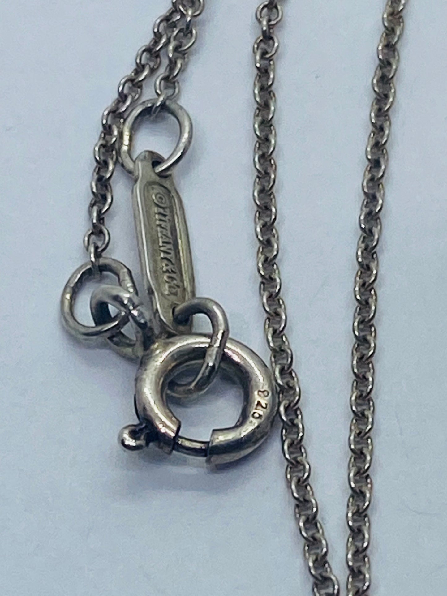 Tiffany & Co. Sterling Silver Blank Heart Padlock Pendant Necklace 16.5”
