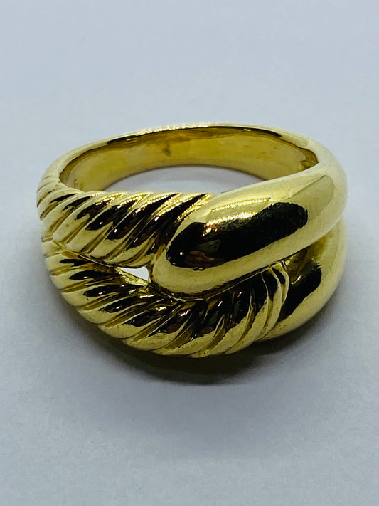 Rare David Yurman Labyrinth Solid 18K Yellow Gold Ring Size 8.75 SOLID 18k 750