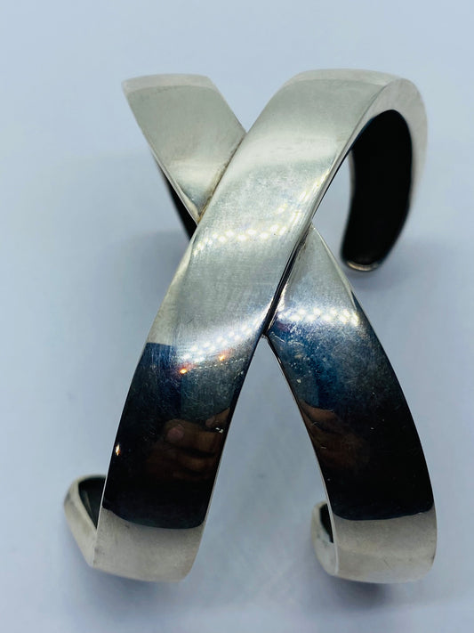 TIFFANY & Co STERLING PALOMA PICASSO GRAFFITI X CUFF BRACELET 1985 75.8G Rare