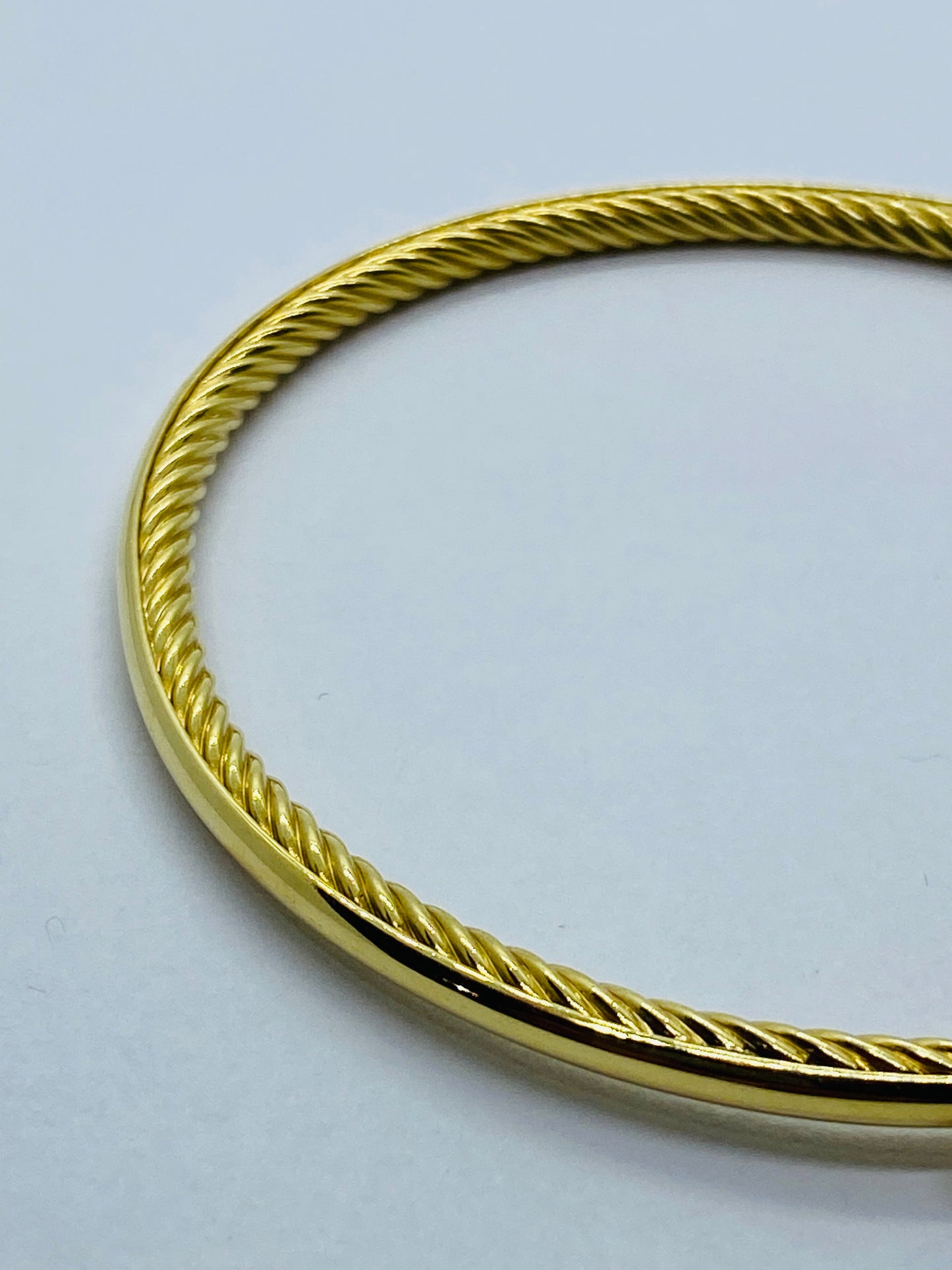 DAVID YURMAN Confetti Bangle Bracelet Diamonds 18K Yellow Gold  7.5” 2.6MM Wide