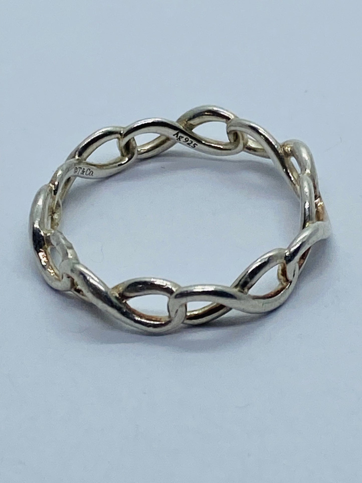 Tiffany & Co. Sterling Silver 925 Infinity Narrow Band Ring Size 6