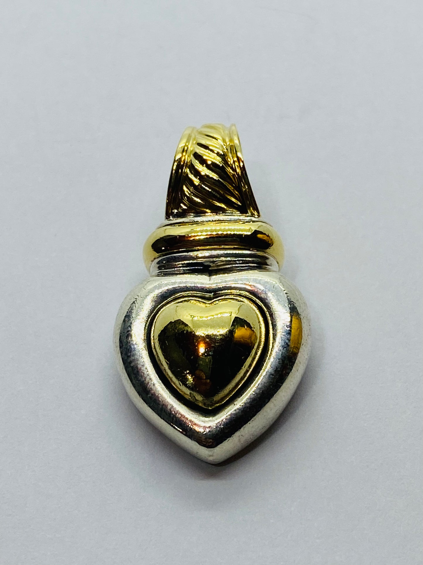 DAVID YURMAN 18K Gold & Sterling Silver Puffed Heart Pendant Enhancer