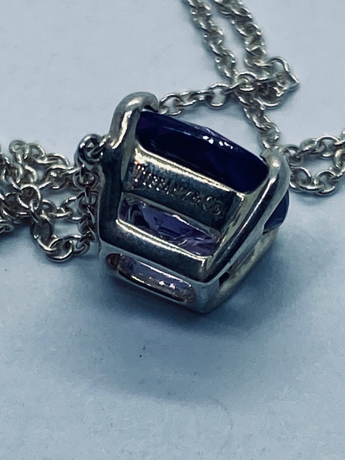 TIFFANY & Co Sparklers Amethyst Gemstone Necklace 16” pouch