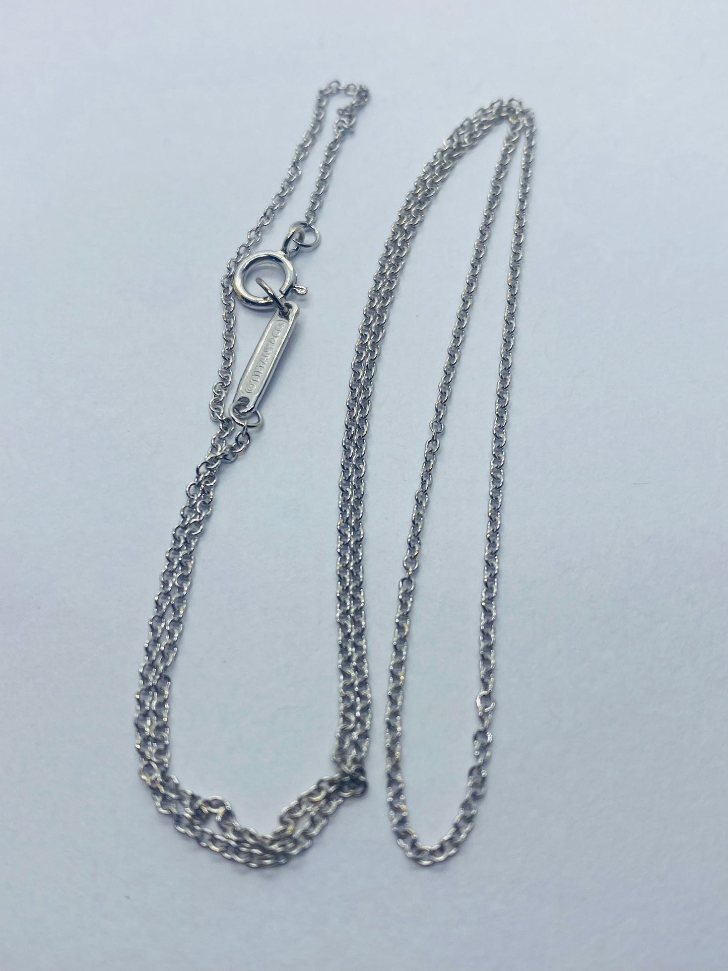 Tiffany & Co. 18k 750 White Gold Chain Necklace, 16”