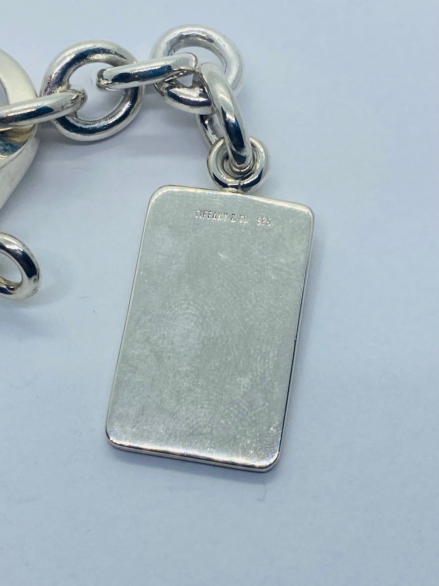 Tiffany & Co VINTAGE Shackle and ID  Tag Key Ring KEYRING, KEYCHAIN 3.25”
