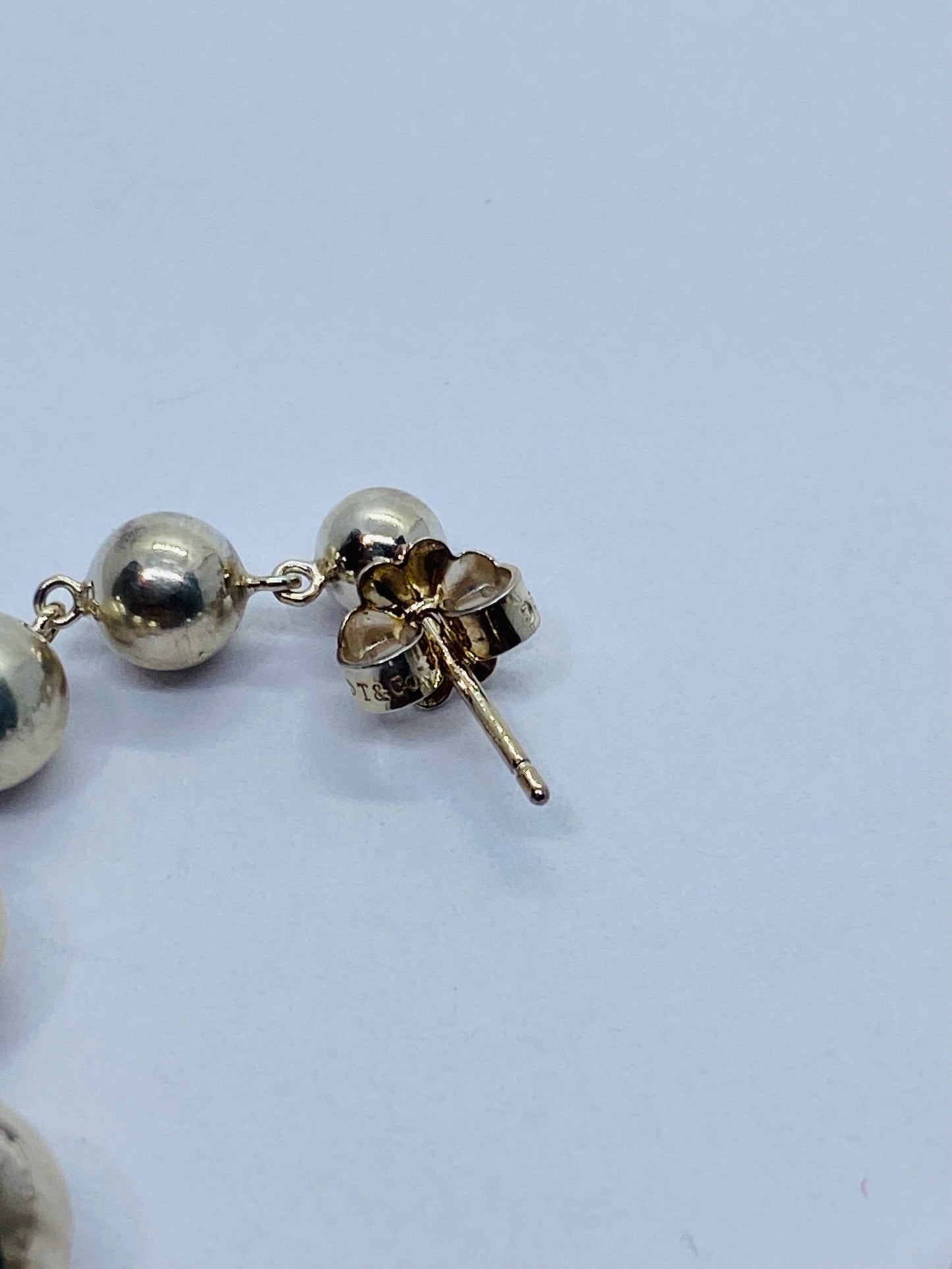 Tiffany & Co. Sterling Silver Multi Graduated Bead Ball Drop Dangle Earrings