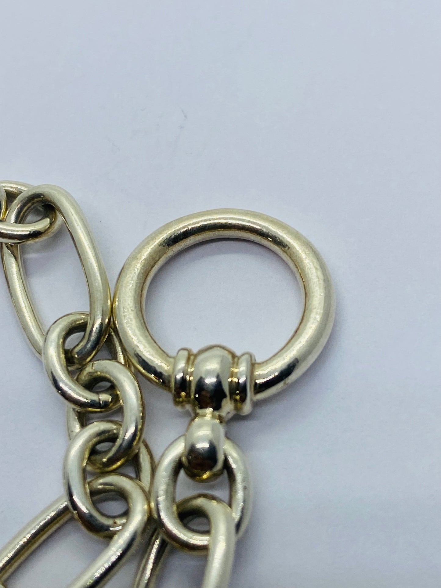 Tiffany & Co. Picasso 925 Silver 7.75” Groove Link Toggle Bracelet Pouch