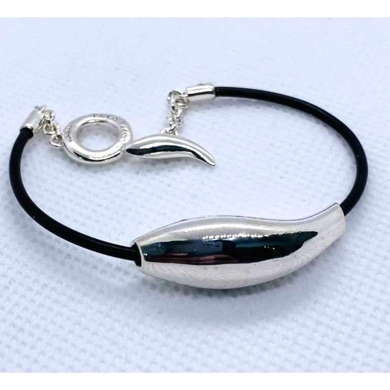 Tiffany & Co Sterling Silver 925 Frank Gehry Rubber Fish Bracelet 6.25"