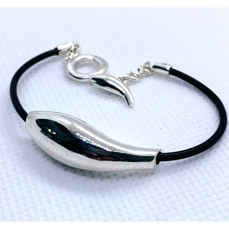 Tiffany & Co Sterling Silver 925 Frank Gehry Rubber Fish Bracelet 6.25"