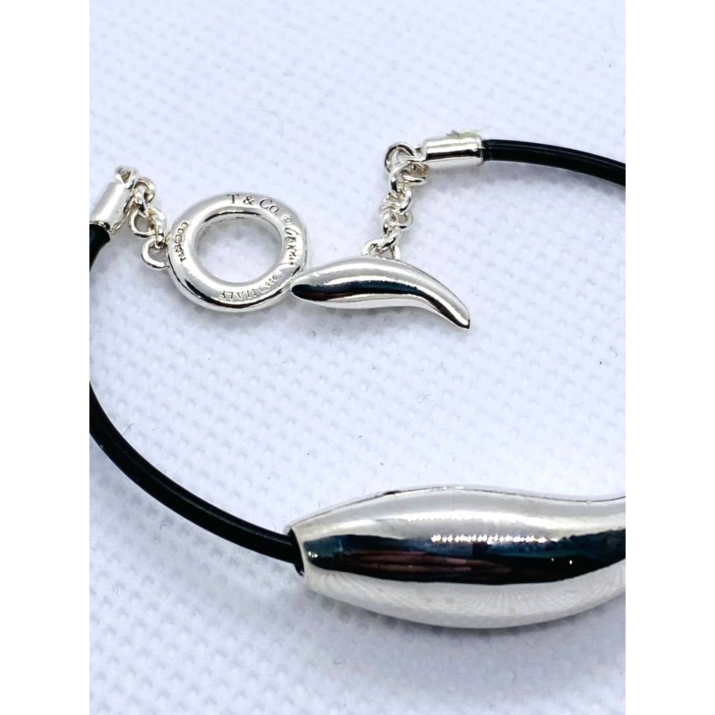 Tiffany & Co Sterling Silver 925 Frank Gehry Rubber Fish Bracelet 6.25"