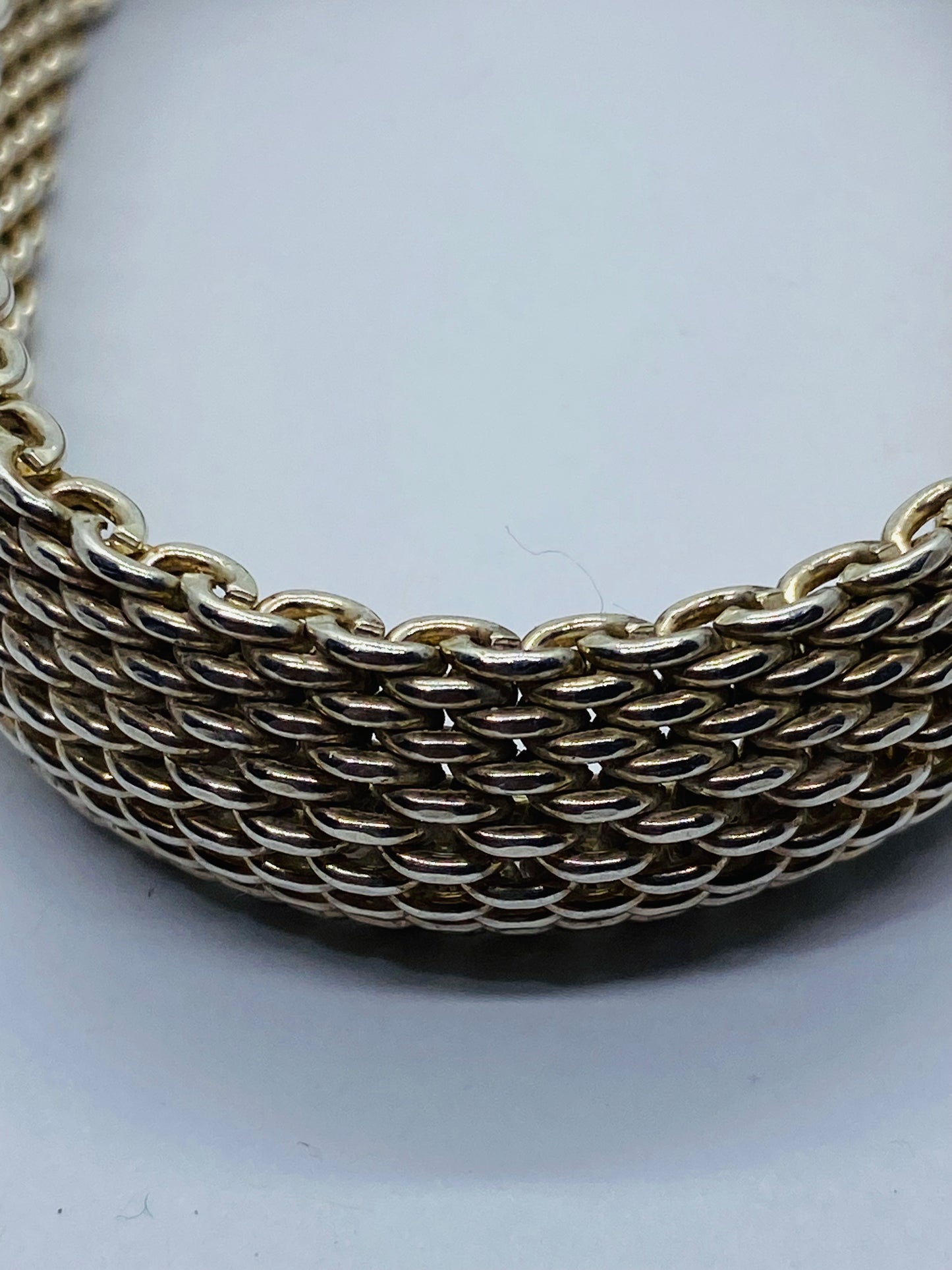 Tiffany & Co. 7.25 Somerset Mesh 15MM Wide Bracelet in Sterling Silver 925