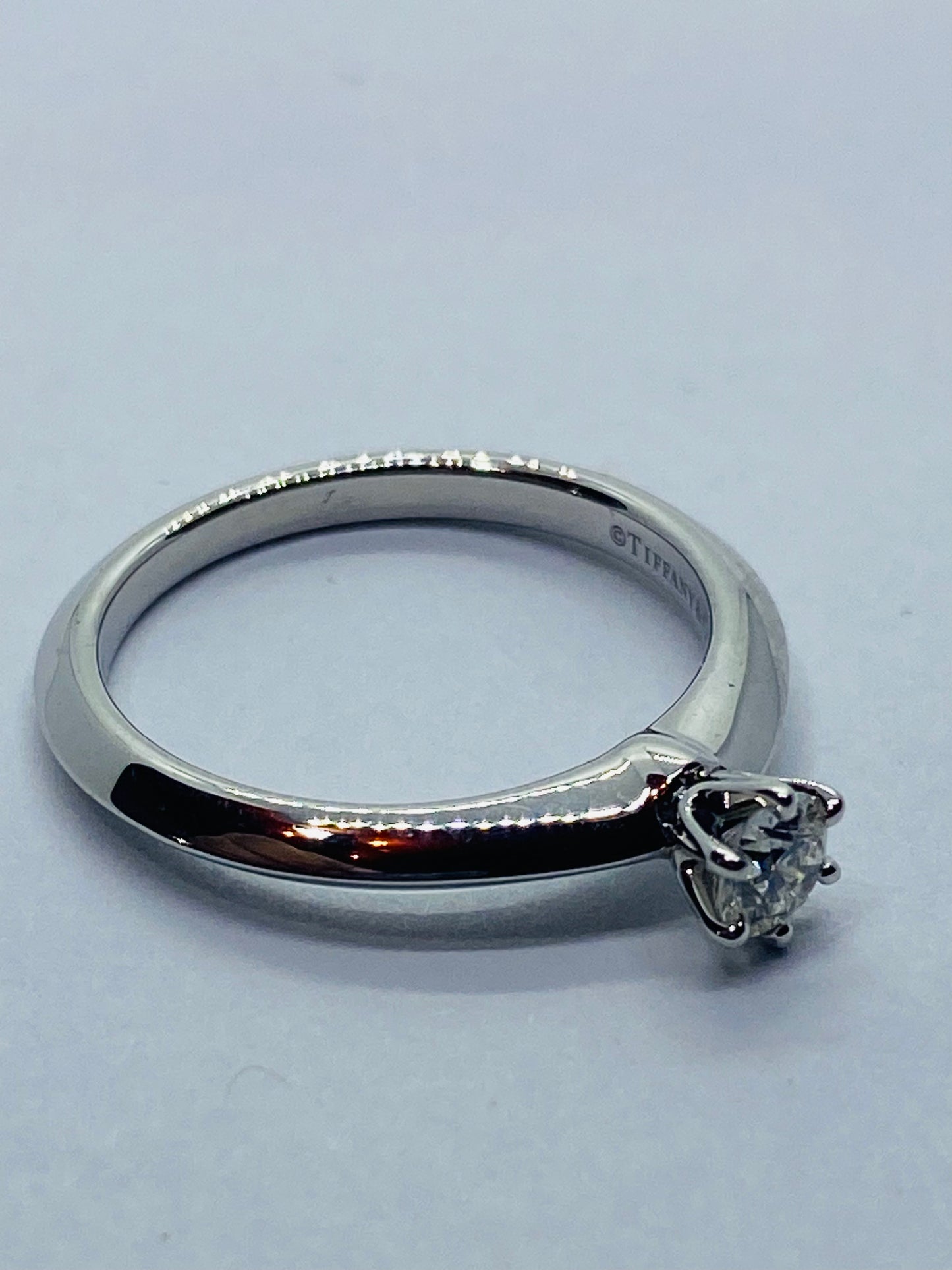 Tiffany & Co. 0.20 CT Diamond Platinum Solitaire Engagement Ring BOX!