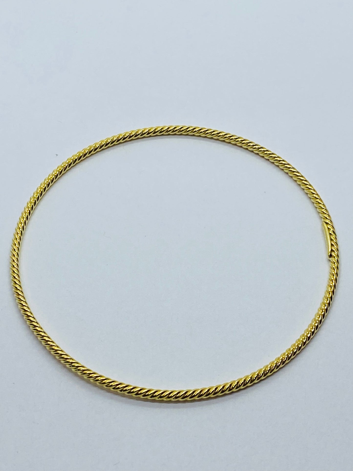 David Yurman 18K Yellow Gold Cable Classics 2mm Bangle Bracelet Free Shipping