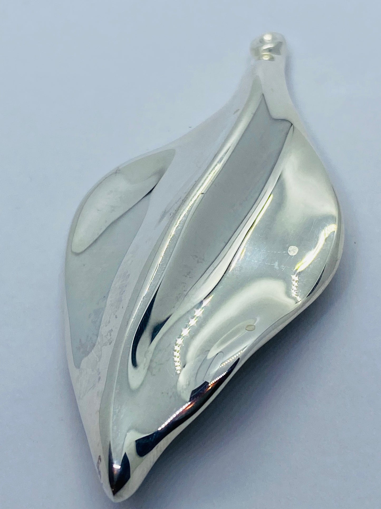 TIFFANY & CO VINTAGE STERLING SILVER 925 LEAF BROOCH PIN 55x28MM MINT!