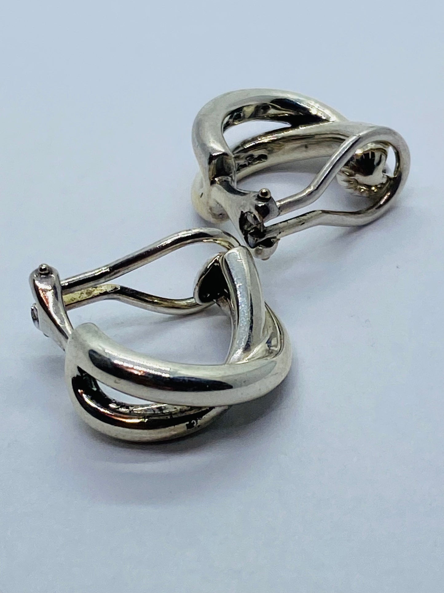 Tiffany & Co. Paloma Picasso Sterling Silver 925 Le Circle Hoop Clip On Earrings