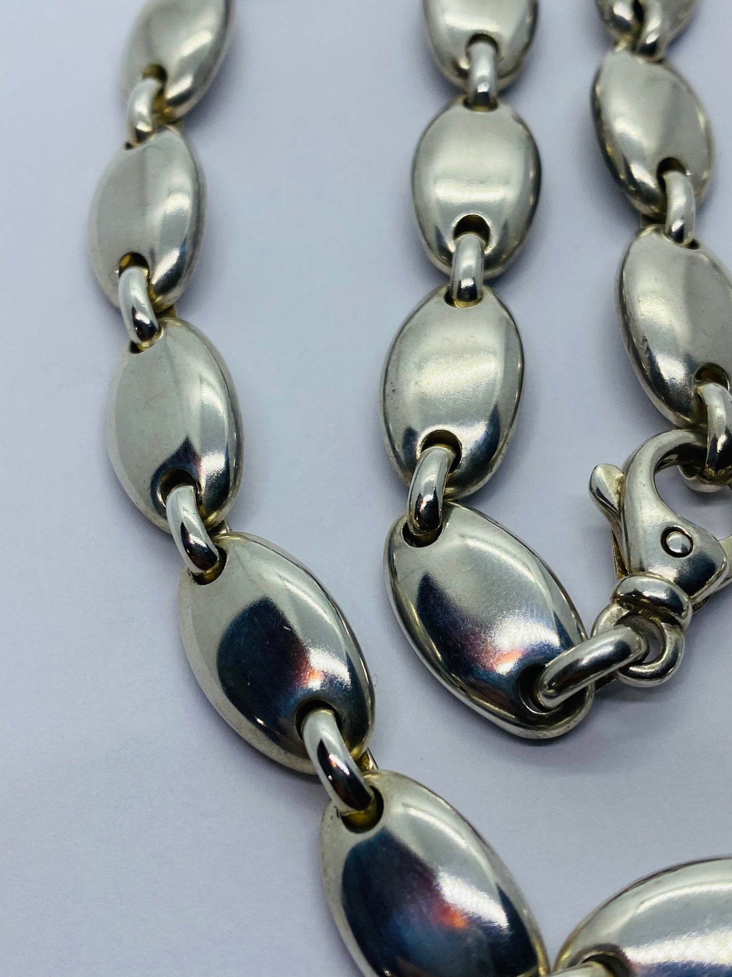 Tiffany & Co. Sterling Silver 925 Pebble  Oval Continuous 18” Necklace 116.6G