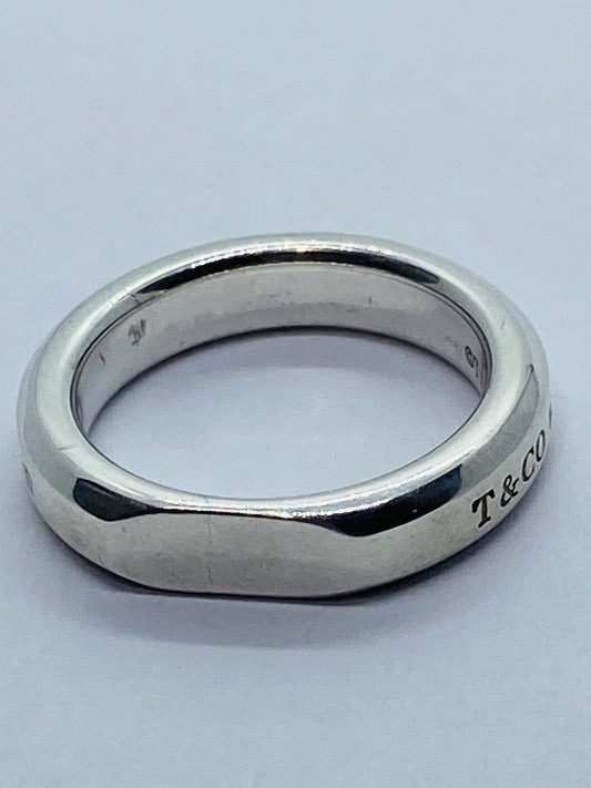 Tiffany & Co. Makers Sterling Narrow Slice Ring - Size 4 1/2