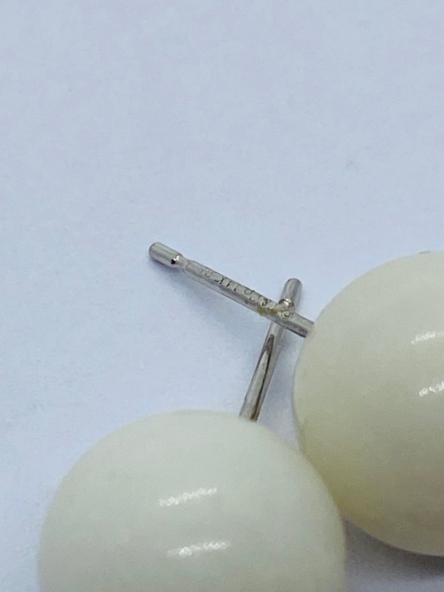 Authentic Tiffany & Co White Dolomite 14K Post silver backs