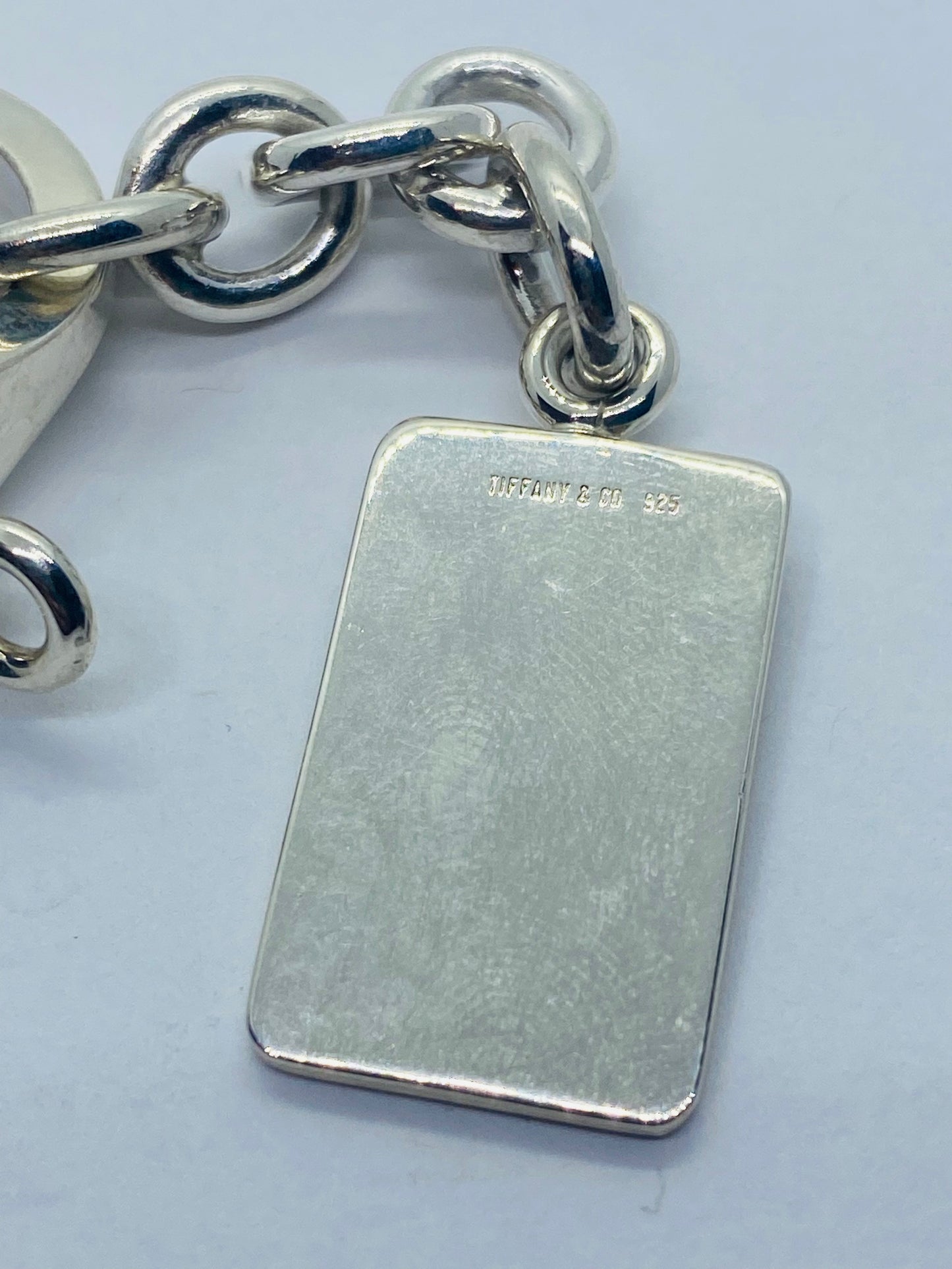 Tiffany & Co VINTAGE Shackle and ID  Tag Key Ring KEYRING, KEYCHAIN 3.25”