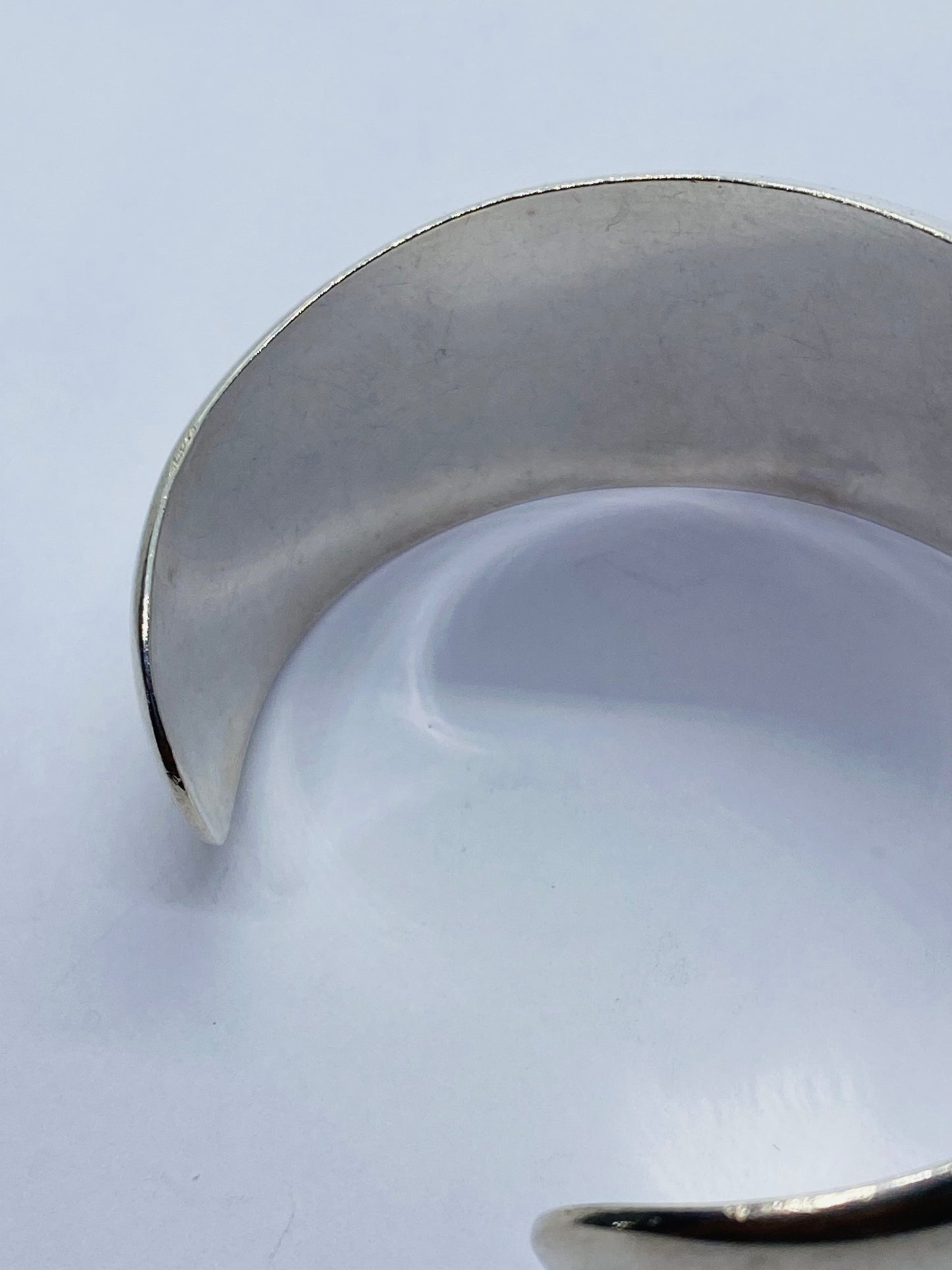 TIFFANY & CO STERLING SILVER Bangle Bracelet Wide Cuff 925 Silver Italy 6.5”