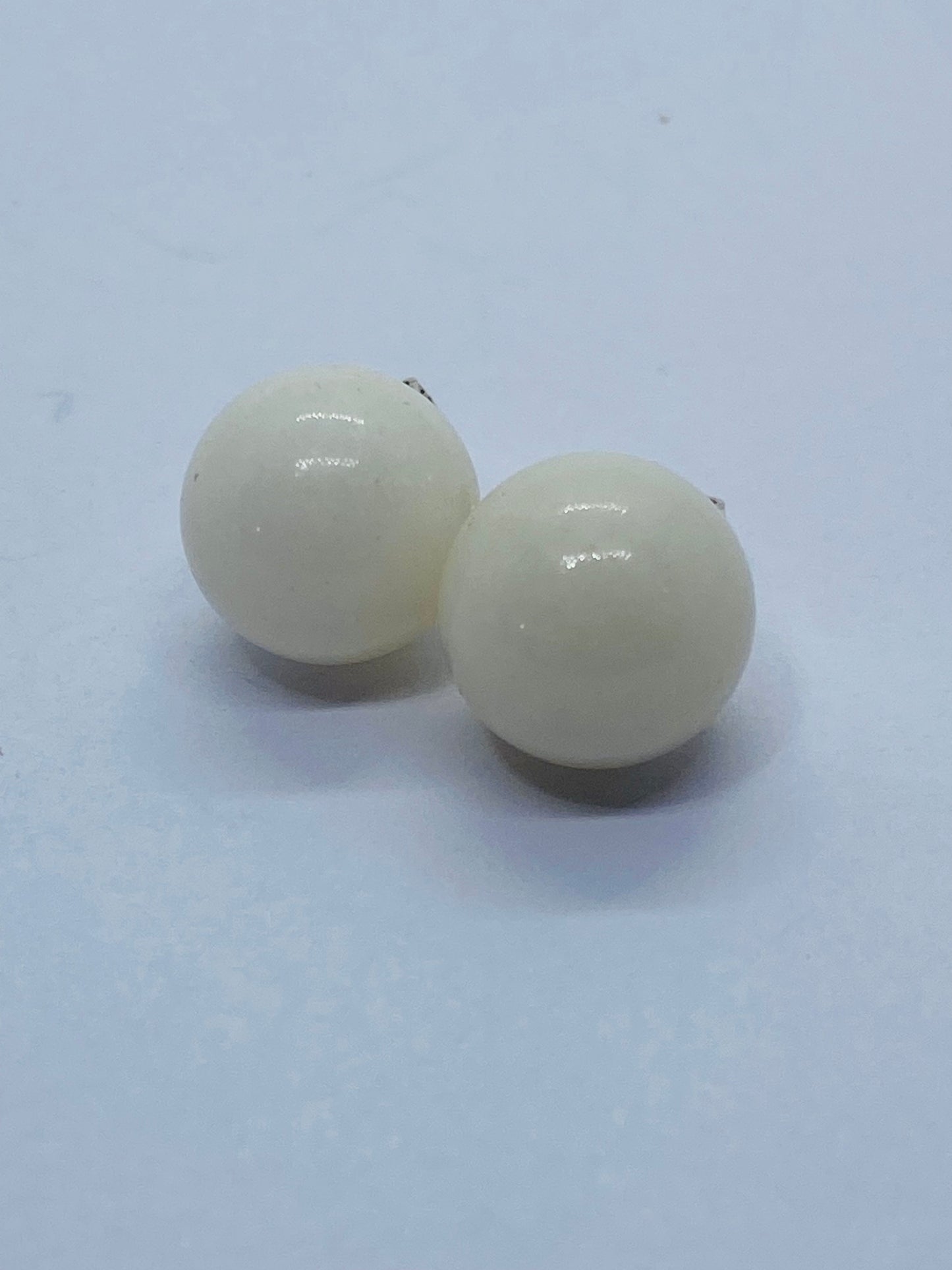 Authentic Tiffany & Co White Dolomite 14K Post silver backs