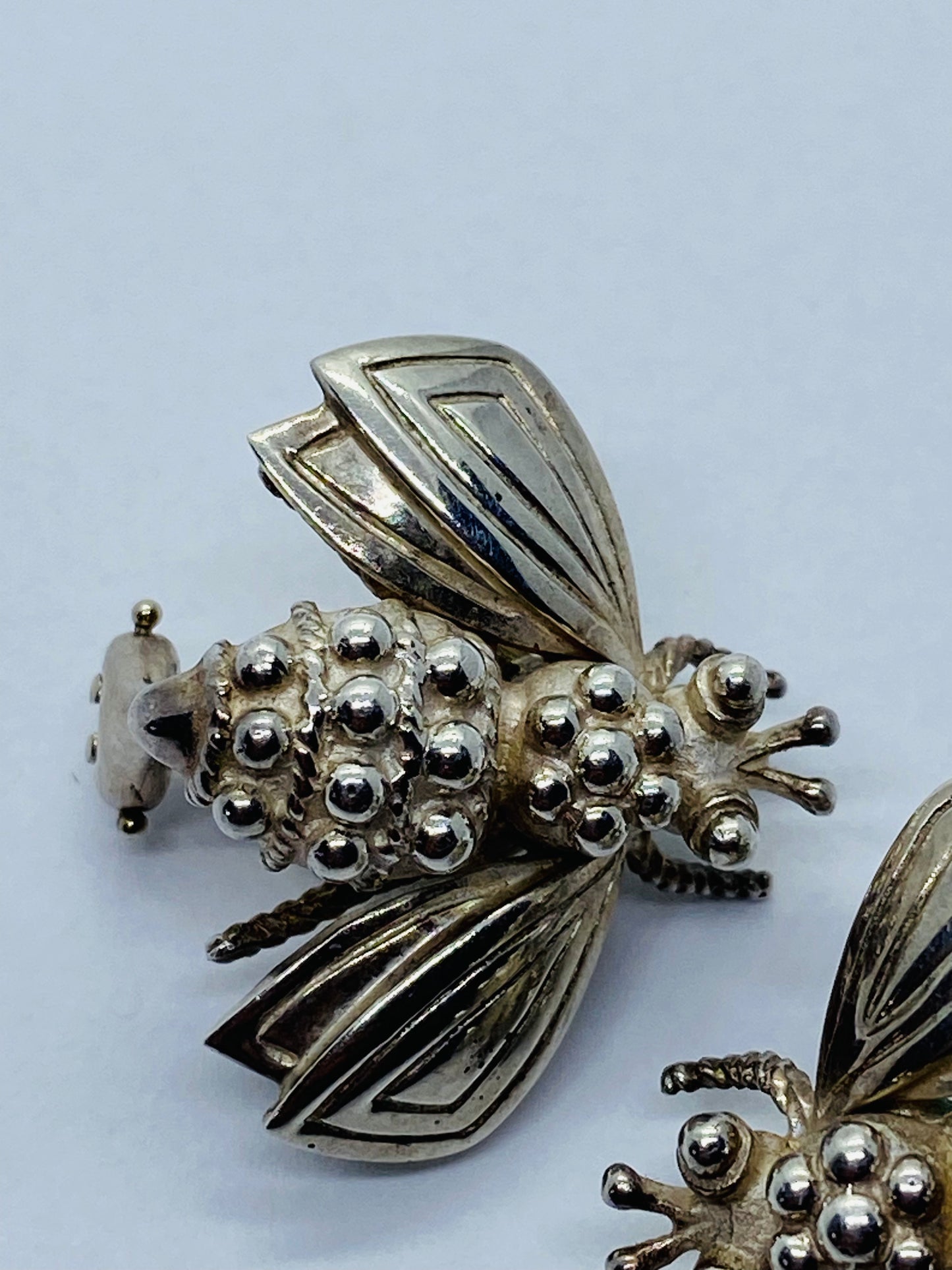 Tiffany & Co RARE Bumble Bee Clip On Earrings 23x26MM Sterling Silver 925