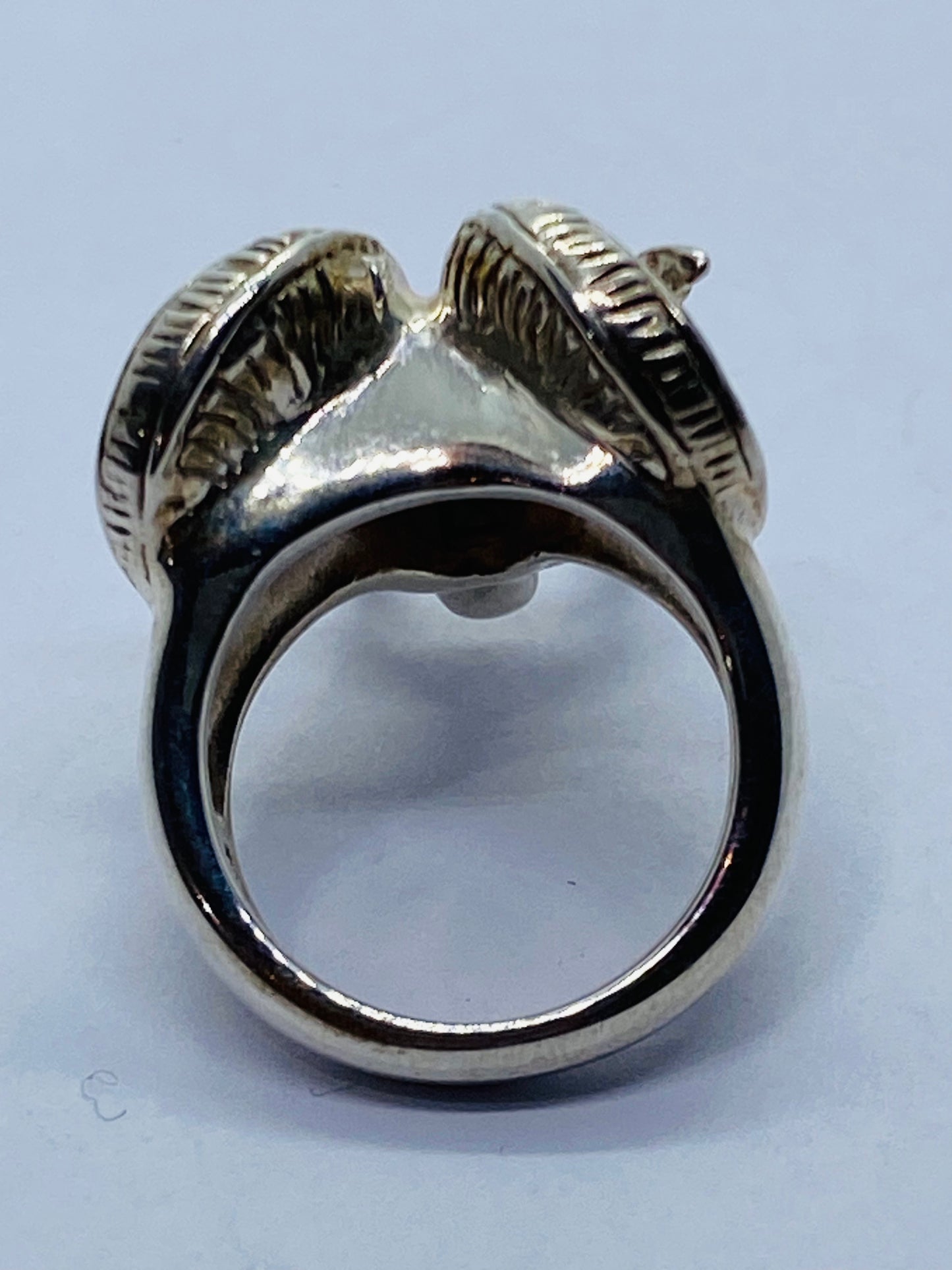 Tiffany & Co. 1995 Ram Door Knocker Mouflon Zodiac Aries Ring Sterling Silver