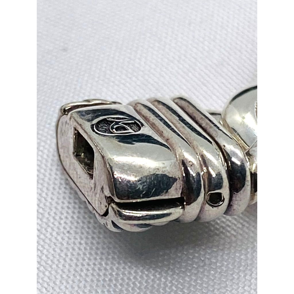 David Yurman Sterling Madison Collection Black Leather 7.5 Inch Bracelet