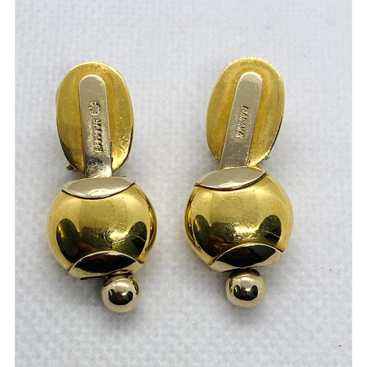 Baraka Two Tone 18K 750 Gold Clip on Earrings