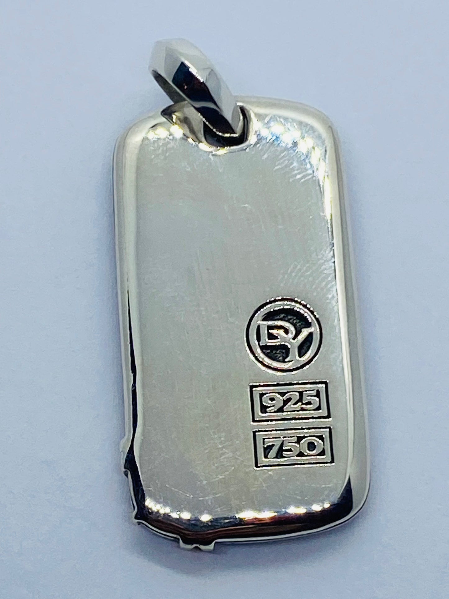 David Yurman North Star Dog Tag  Silver 925 18K Gold 35x18MM Pouch Read!