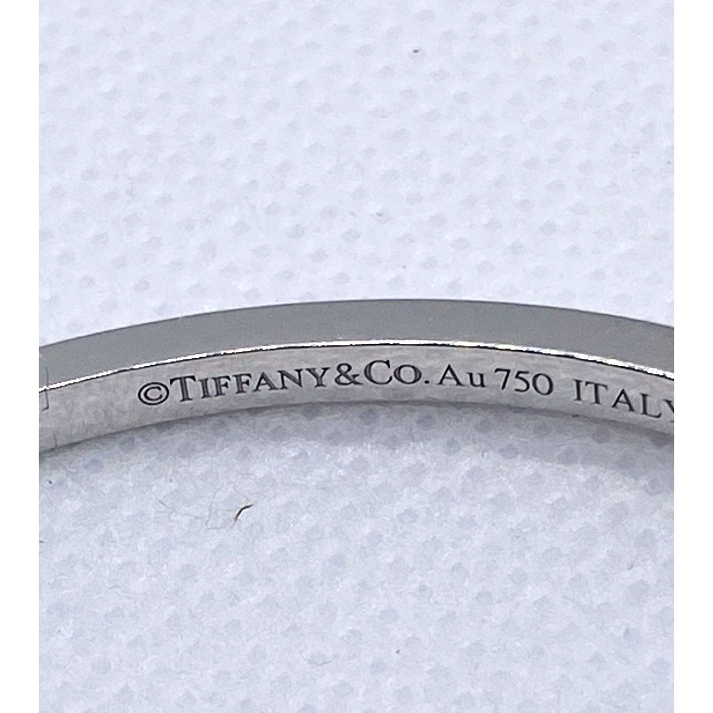Tiffany & Co T1 Narrow Diamond  Hinged Bangle 18k White Gold Small