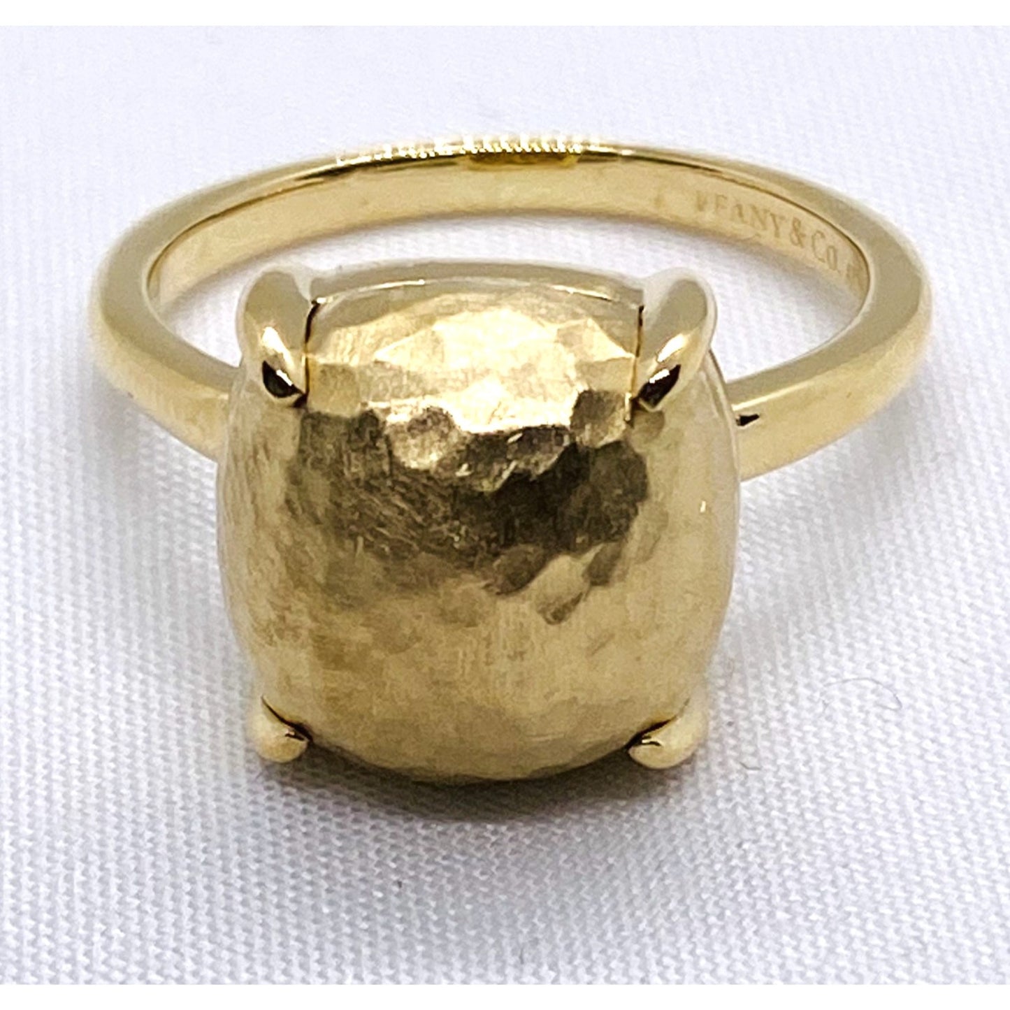 Tiffany & Co 18K 750 Sugar Stacks Hammered Ring Size 8.75