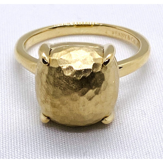 Tiffany & Co 18K 750 Sugar Stacks Hammered Ring Size 8.75