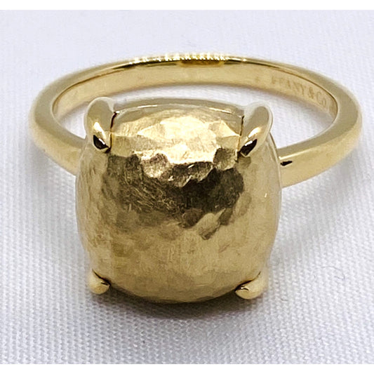 Tiffany & Co 18K 750 Sugar Stacks Hammered Ring Size 8.75