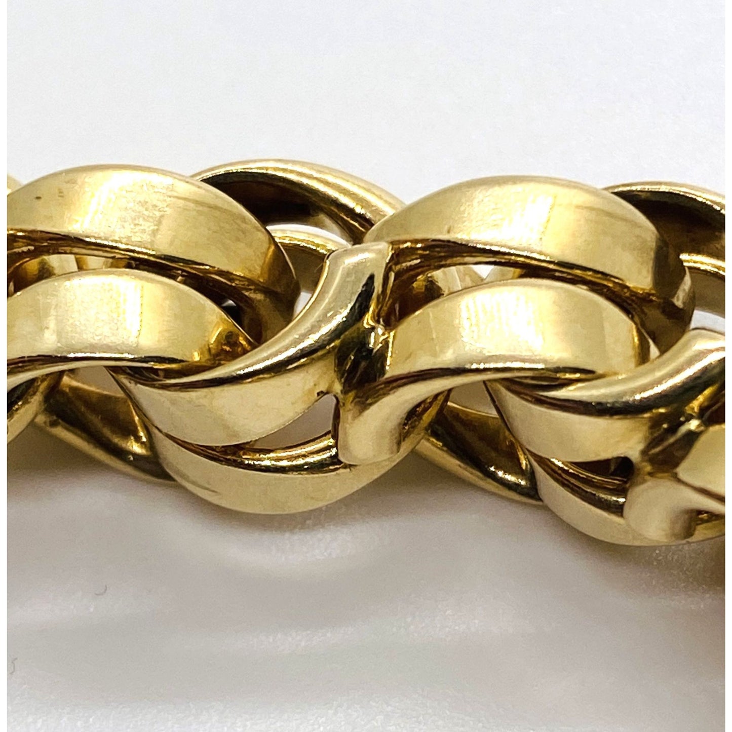 Tiffany & Co Double Link 14K 585 Yellow Gold Bracelet 8" Heavy Rare