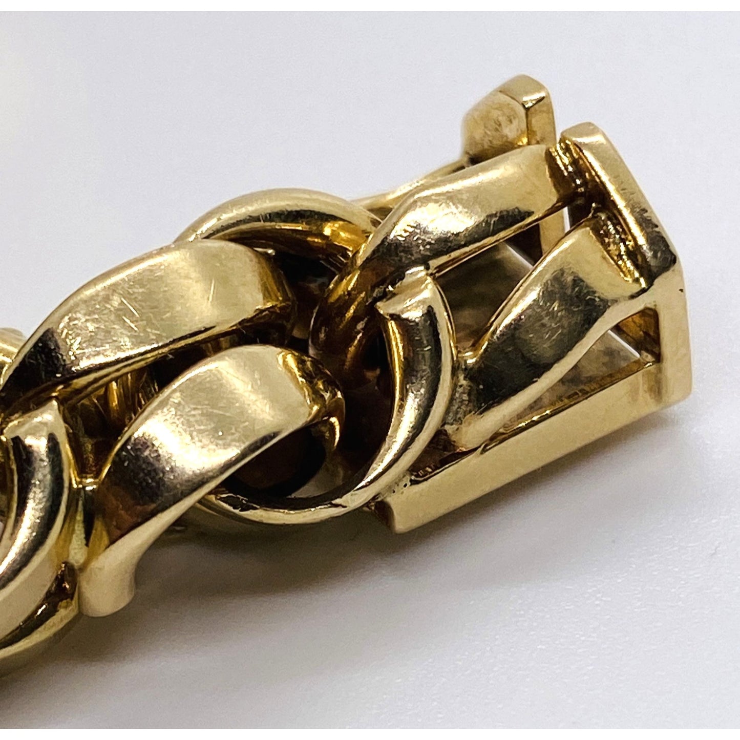 Tiffany & Co Double Link 14K 585 Yellow Gold Bracelet 8" Heavy Rare
